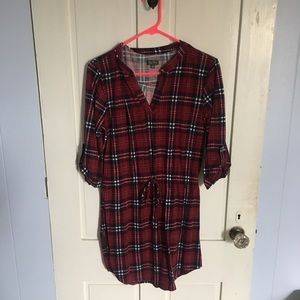 Soft plaid t shirt dress